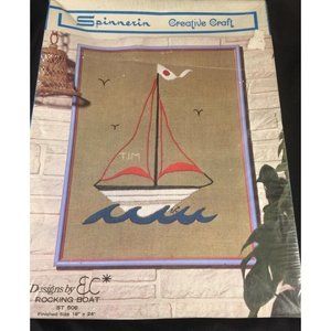 Vintage sail boat Embroidery Kit by Spinnerin Creative Crafts new
